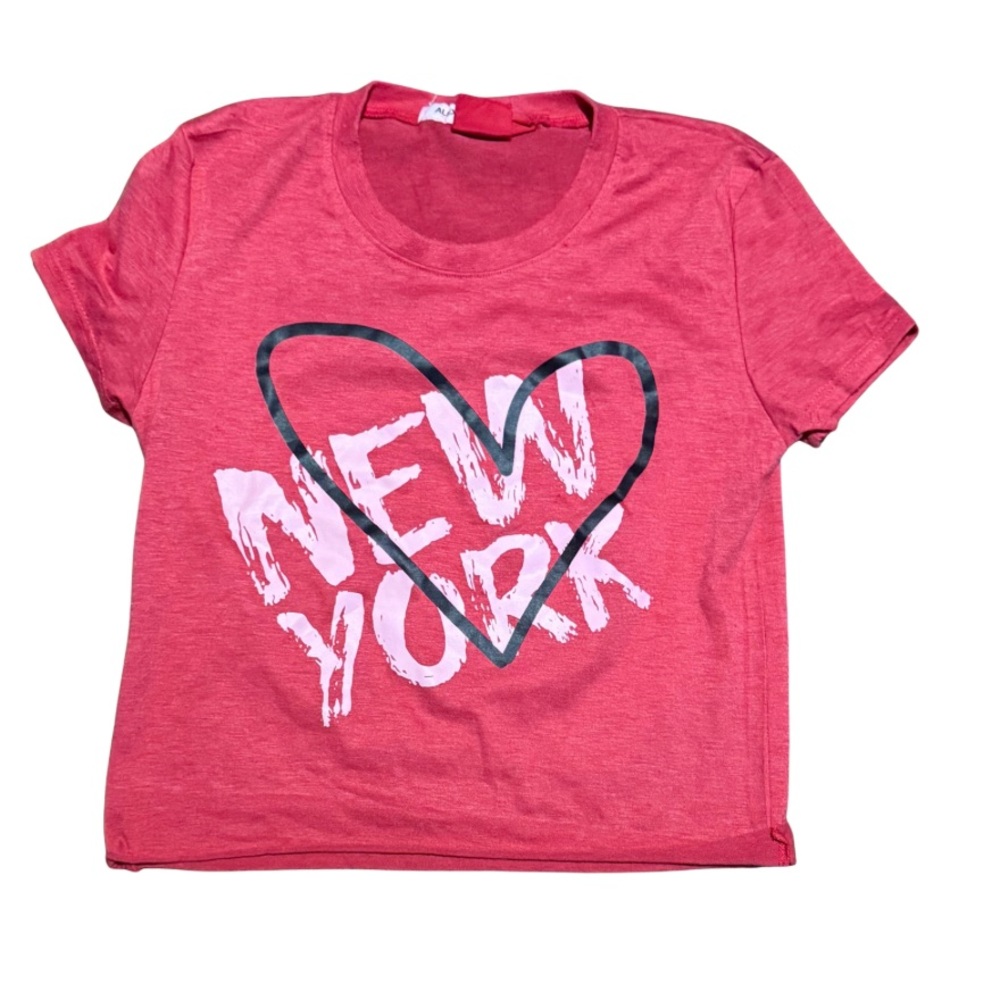Chic 2 Chic Girls Red New York heart tee size M in excellent condition